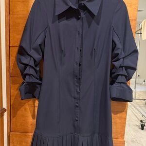 Cinq à Sept Deep Blue Long Sleeve Dress